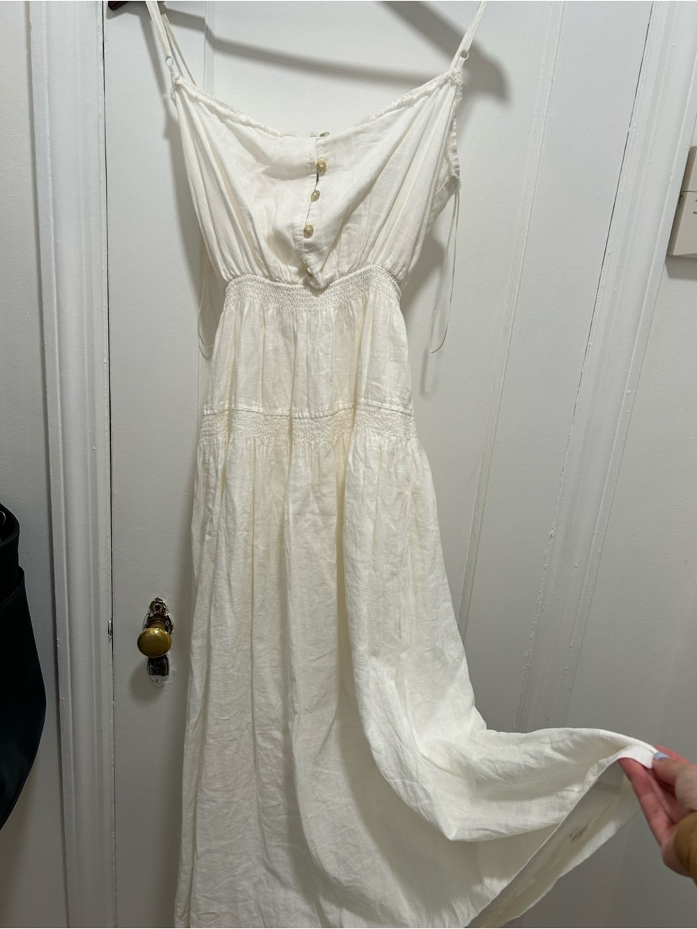 Urban outfitters Women's Cream Maxi Sundress with Spaghetti Straps